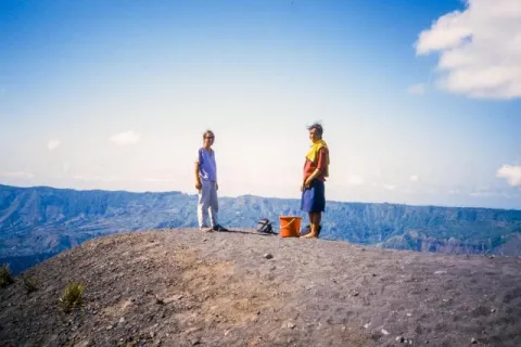 On the crater rim of the Batur