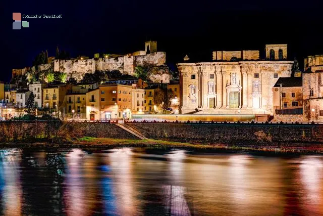 Castillo de la Suda and the Cathedral of Tortosa over the River L'Ebre