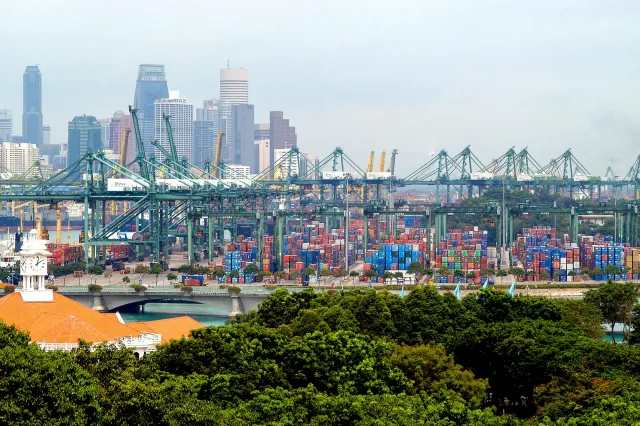 The container port of Singapore