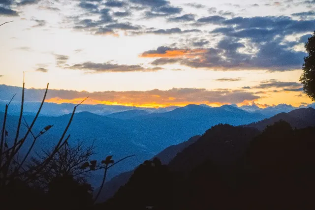 Aussicht auf die Berge des Himalayamassivs