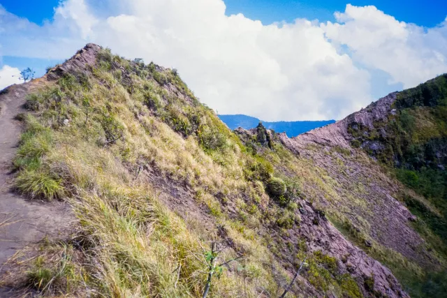 The heights of the crater rim of the Batur