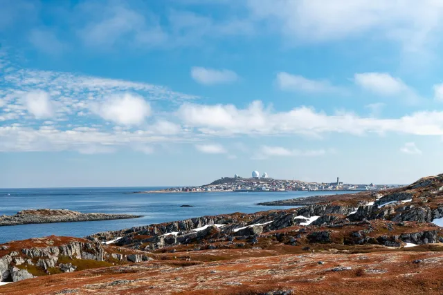 The landscape in the north of the island of Vardøya