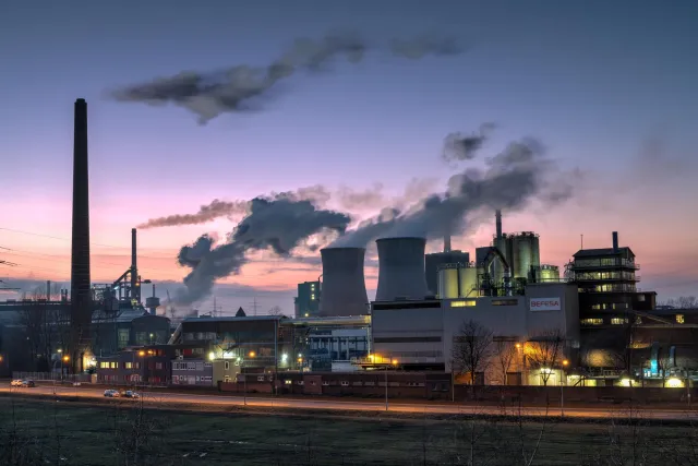 The power plant and smelting works