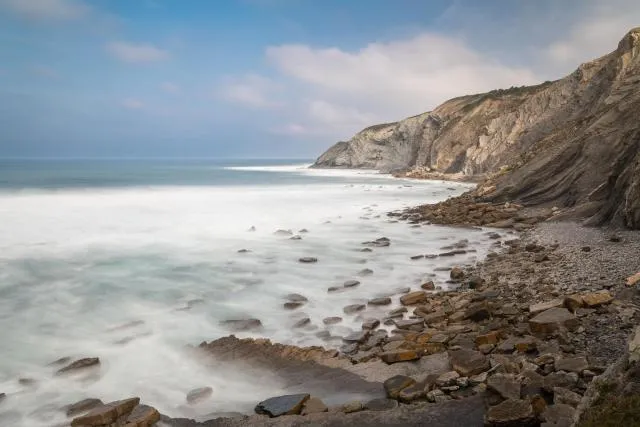 The coast of Barrika on the Bay of Biscay